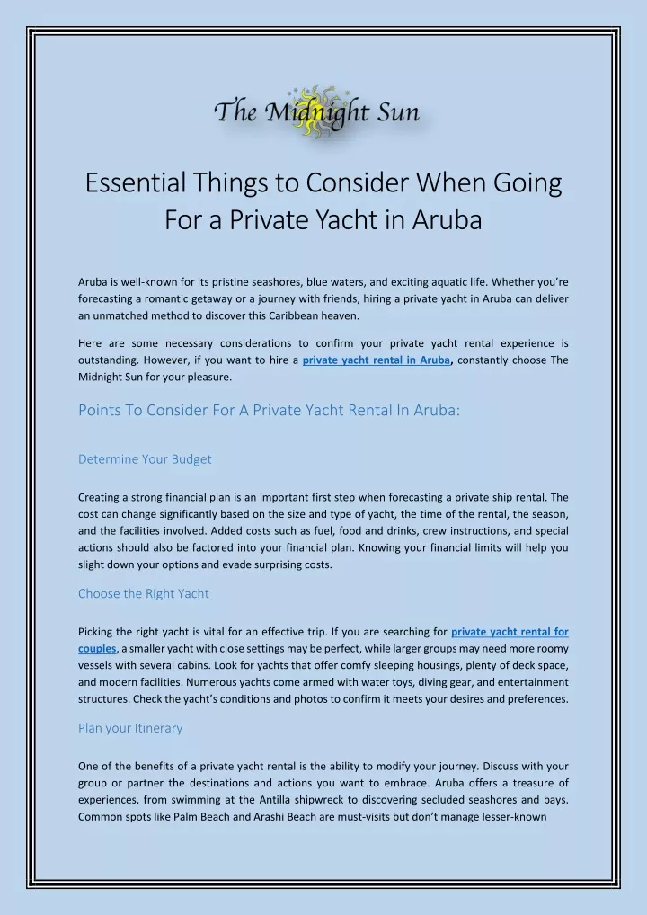 essential things to consider when going