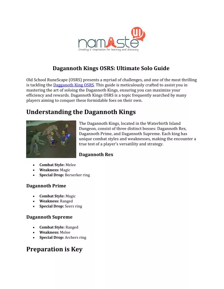 dagannoth kings osrs ultimate solo guide