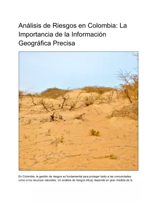 Análisis de Riesgos en Colombia: La Importancia de la Información Geográfica Pre