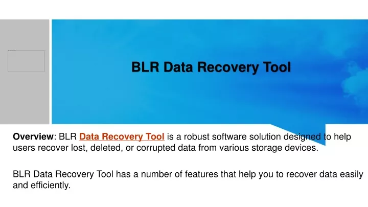 blr data recovery tool