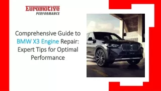 Comprehensive Guide to BMW X3 Engine Repair Expert Tips for Optimal Performance