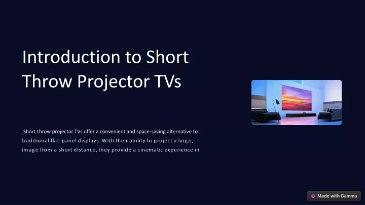 introduction to short throw projector tvs