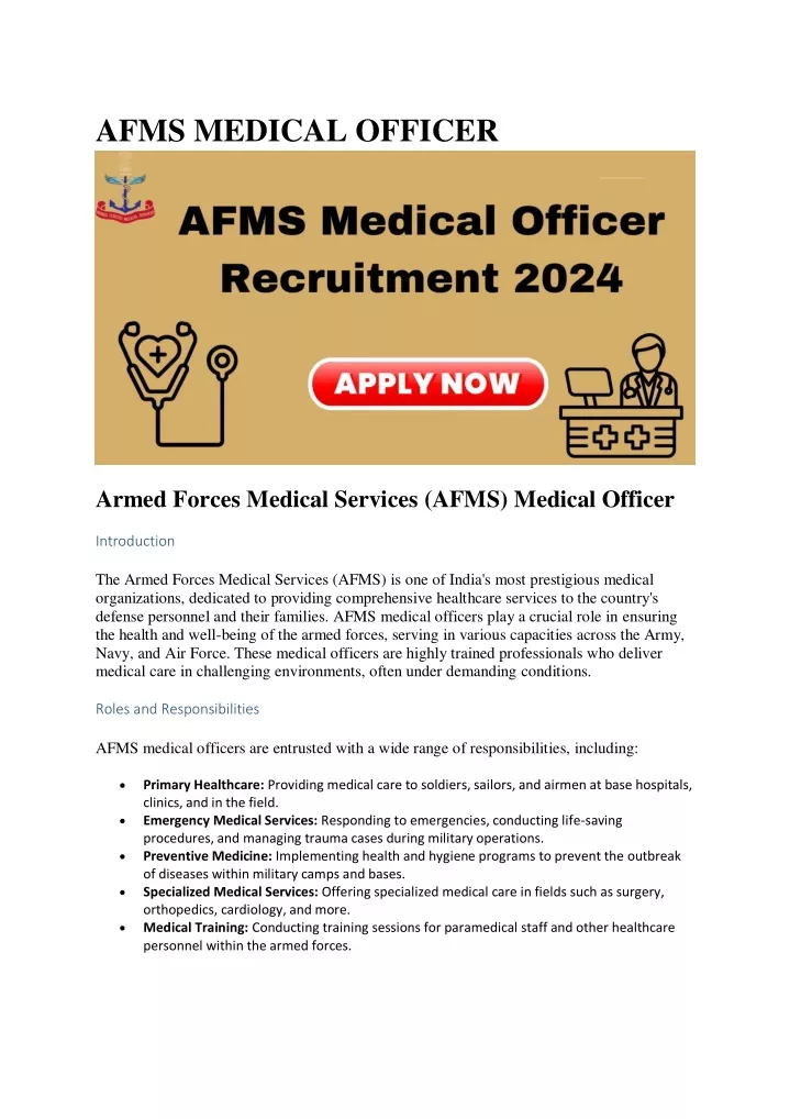 afms medical officer