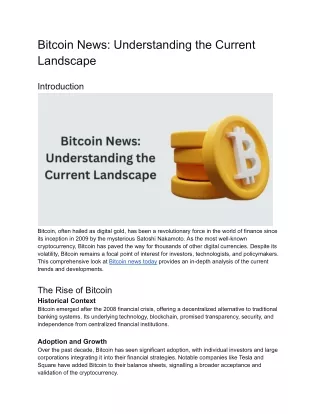 Bitcoin News_ Understanding the Current Landscape