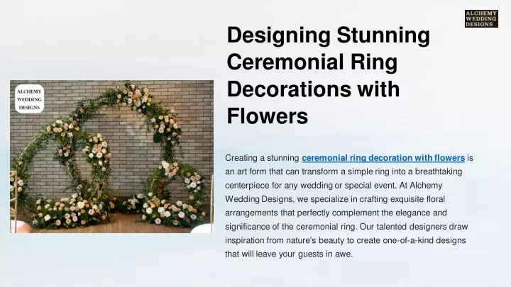 designing stunning ceremonial ring decorations