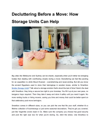 Decluttering Before a Move: How Storage Units Can Help