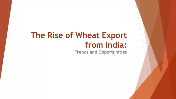 the rise of wheat export