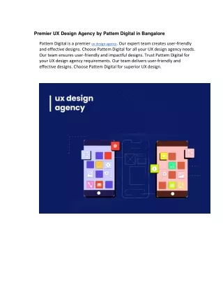 Premier UX Design Agency by Pattem Digital in Bangalore