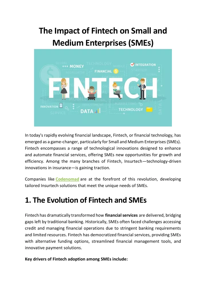 the impact of fintech on small and medium