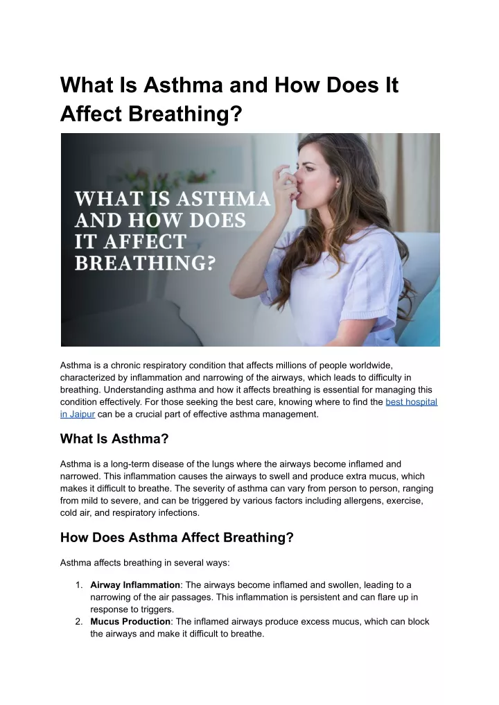 what is asthma and how does it affect breathing