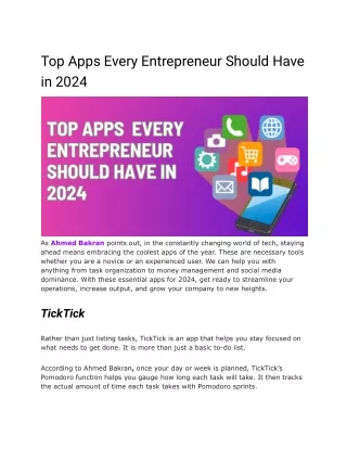 Best Business Apps for Entrepreneurs in 2024