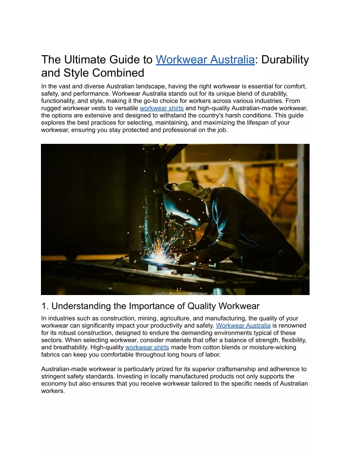 the ultimate guide to workwear australia