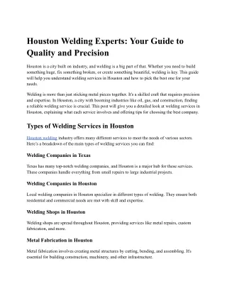 houston welding experts your guide to quality