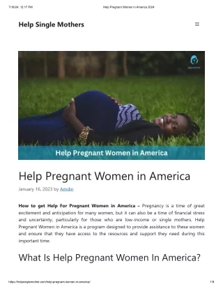 Help Pregnant Women in America