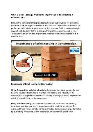 Importance of brick testing in construction