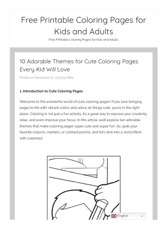 Cute Animal Coloring Pages
