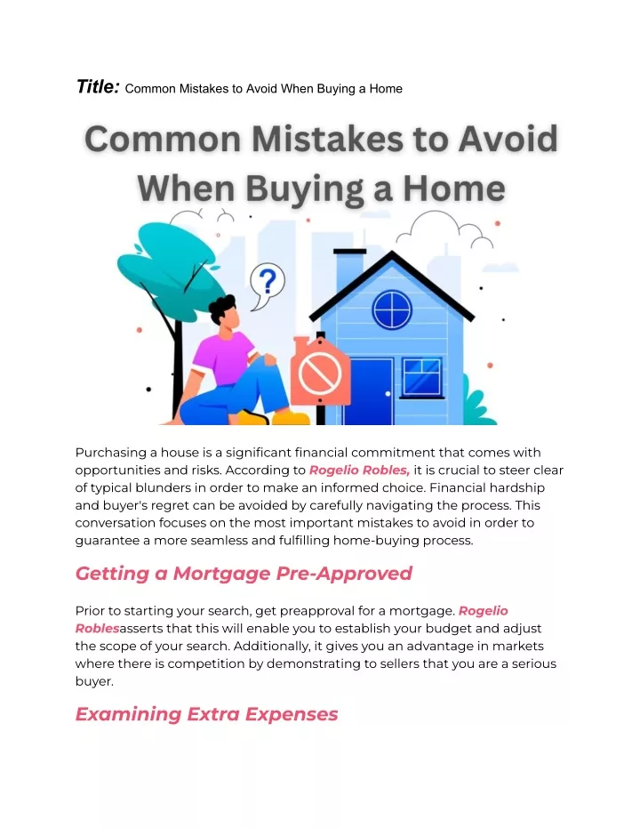 title common mistakes to avoid when buying a home