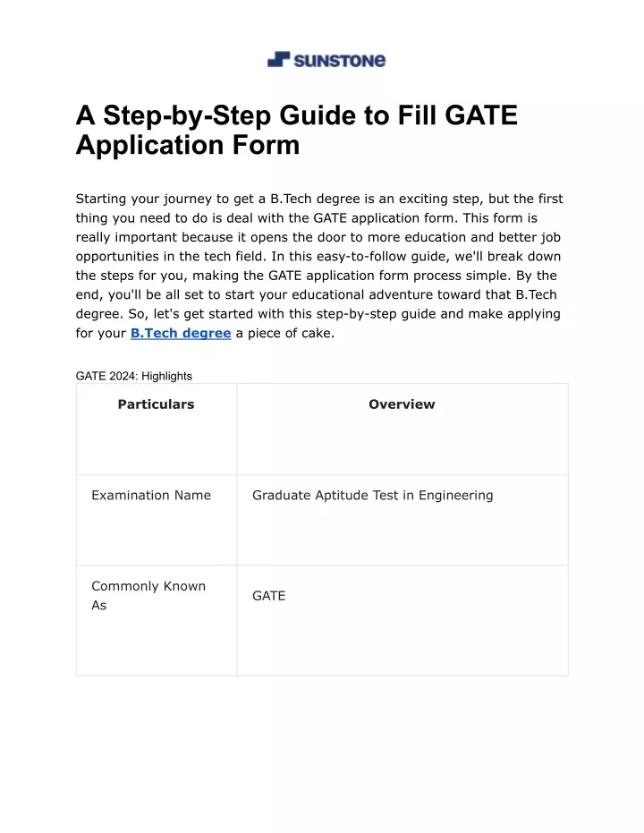 a step by step guide to fill gate application form