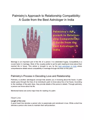 palmistry s approach to relationship