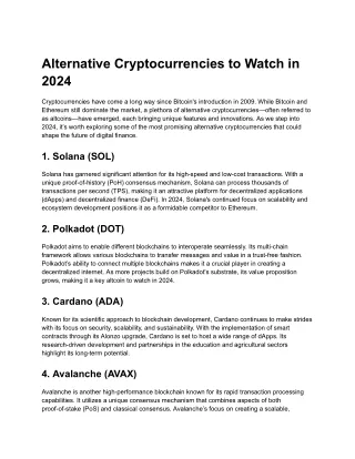 alternative cryptocurrencies to watch in 2024