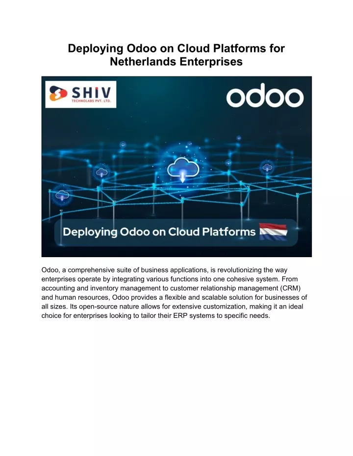 deploying odoo on cloud platforms for netherlands