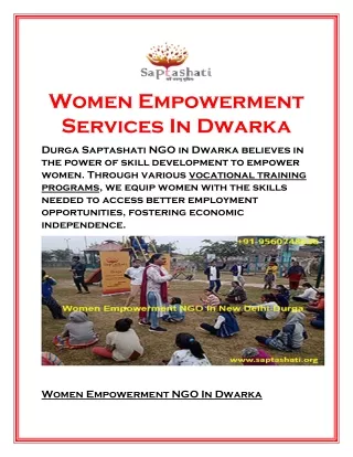 Women Empowerment Services In Dwarka