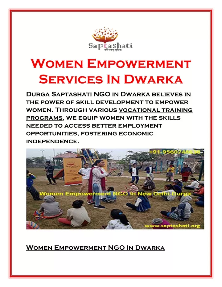 women empowerment services in dwarka