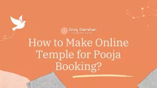 How to Make Online Temple for Pooja Booking