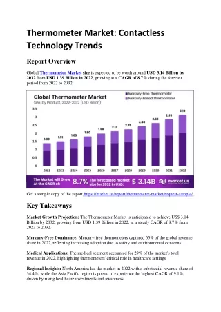 thermometer market contactless technology trends