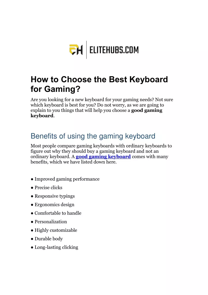 how to choose the best keyboard for gaming