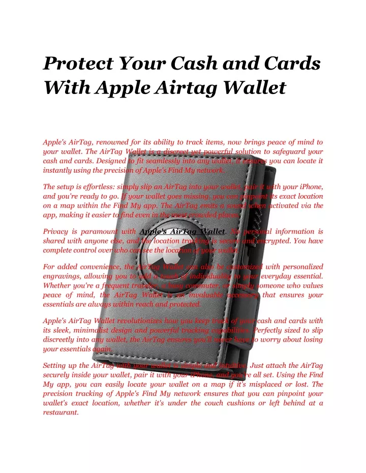 protect your cash and cards with apple airtag wallet