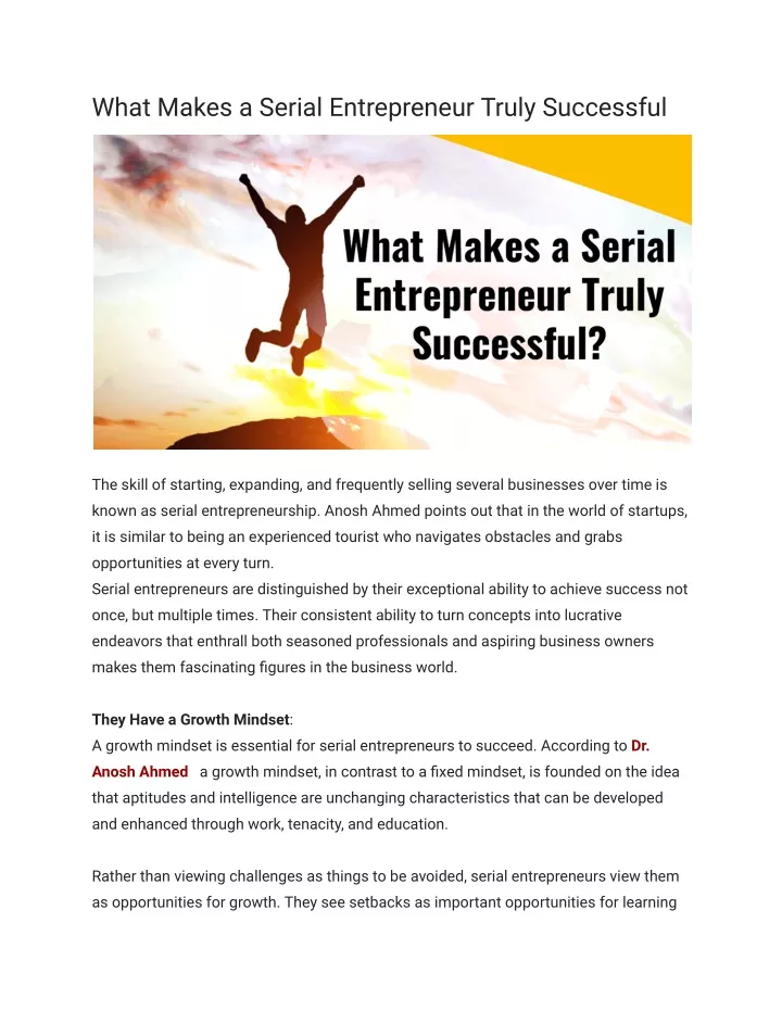 what makes a serial entrepreneur truly successful