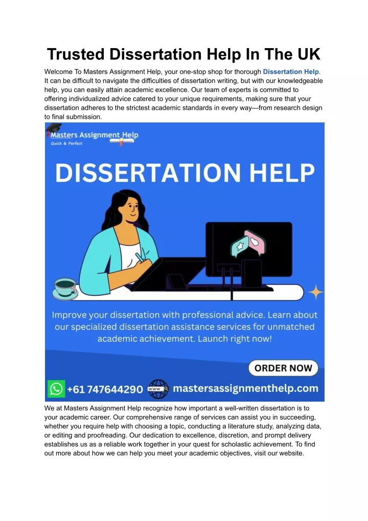 trusted dissertation help in the uk