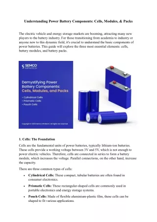 understanding power battery components cells