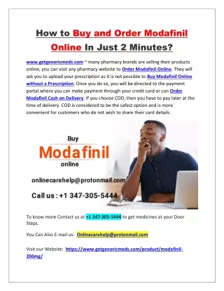 how to buy and order modafinil online in just