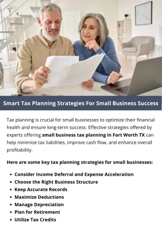 Smart Tax Planning Strategies For Small Business Success