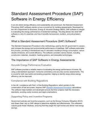 Standard Assessment Procedure Software