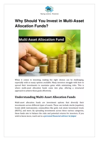 Why Should You Invest in Multi-Asset Allocation Funds