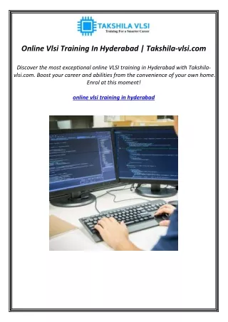 online vlsi training in hyderabad takshila vlsi