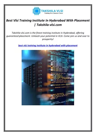 best vlsi training institute in hyderabad with