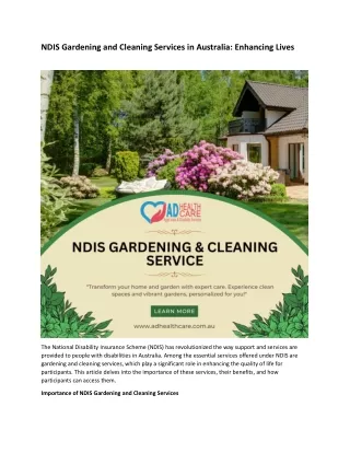 NDIS Gardening & cleaning Services