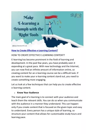 Elearning Content Development | E Learning Development Companies