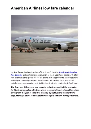 Booking American Airlines cheap Ticket