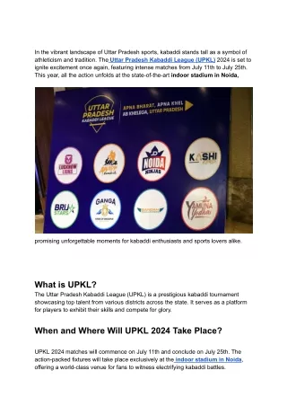 Unveiling the Excitement Uttar Pradesh Kabaddi League (UPKL)