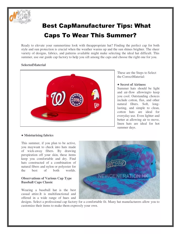 best capmanufacturer tips what caps to wear this