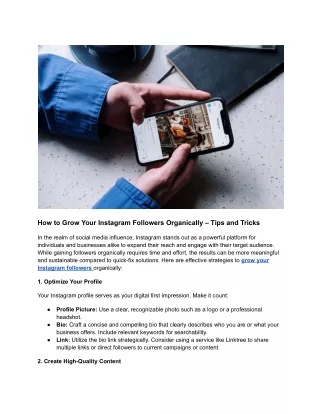 how to grow your instagram followers organically