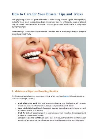 How to Care for Your Braces: Tips and Tricks