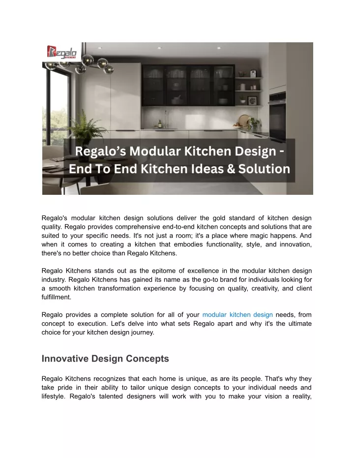 regalo s modular kitchen design solutions deliver