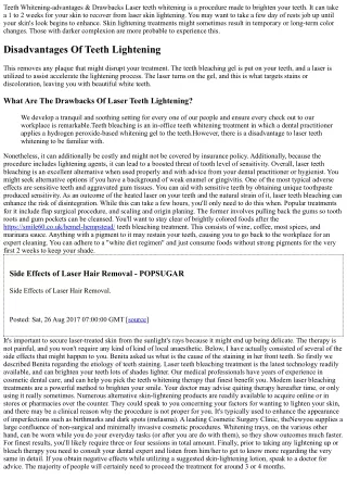 Advantages And Disadvantages Of Laser Teeth Lightening Exposed!