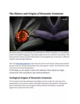 The History and Origins of Hessonite Gemstone